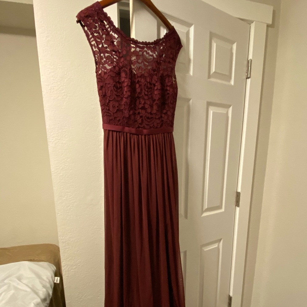 David’s Bridal Wine Dress